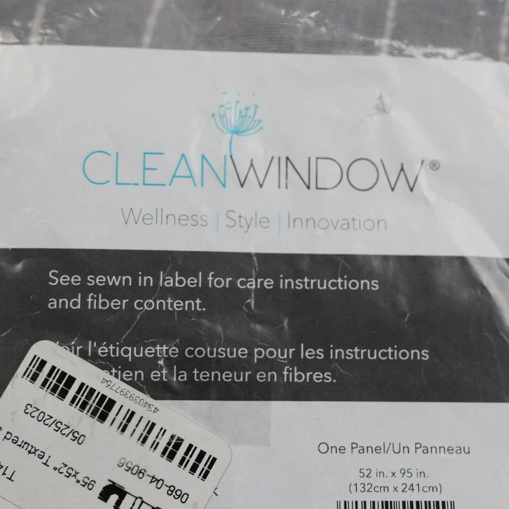 Clean‎ Window Curtain Panel 52x95 Gray Striped Single Window Treatment Textured
